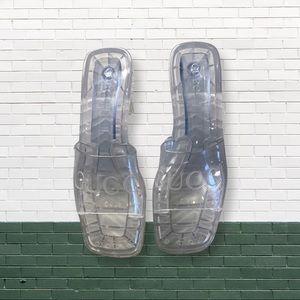 Gucci Transparent Rubber Heeled Slides
